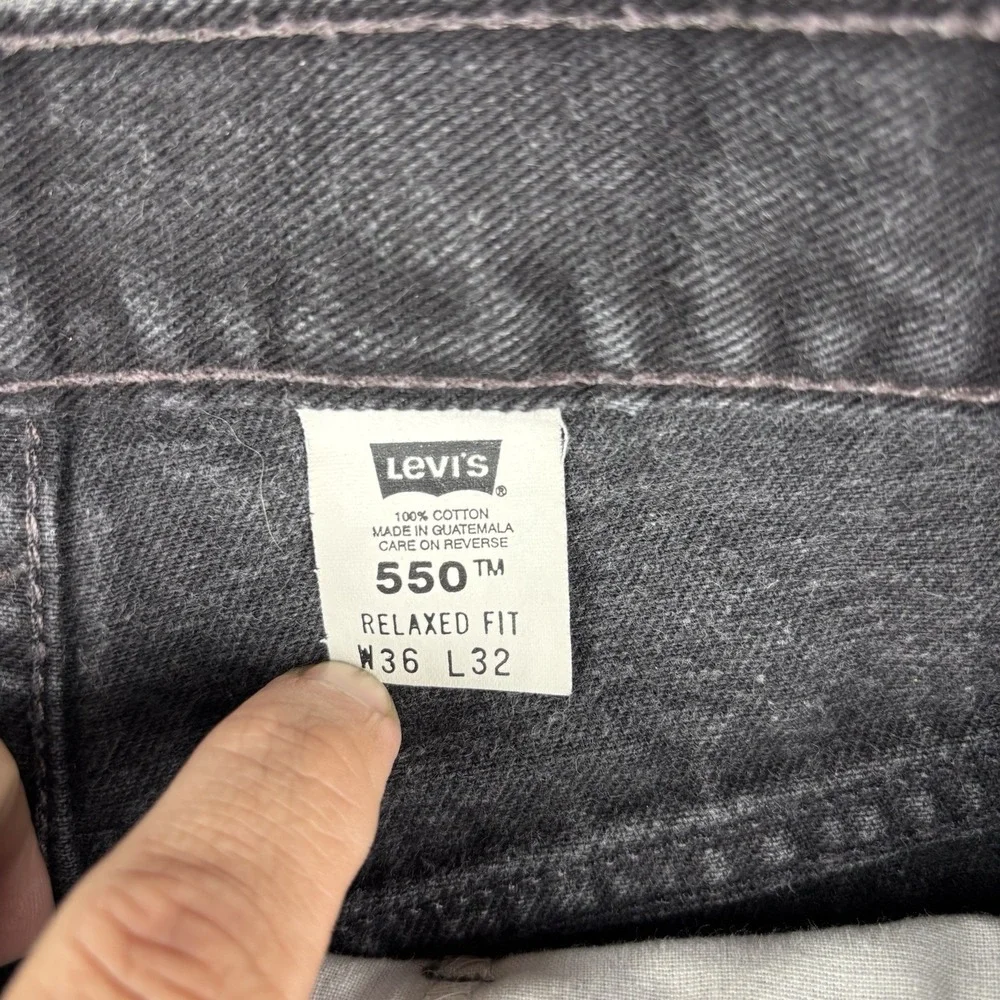 Vintage Levi's 550 Jeans Mens 36x32 Black Relaxed Fit‎ Denim Red Tab Skater Y2K